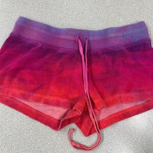 HARD TAIL - Red and Purple Tie-Dye Athletic Shorts